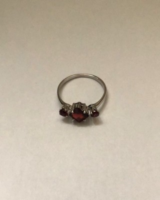 Ladies Red Birthstone Ring In 925 Sterling Silver Size L